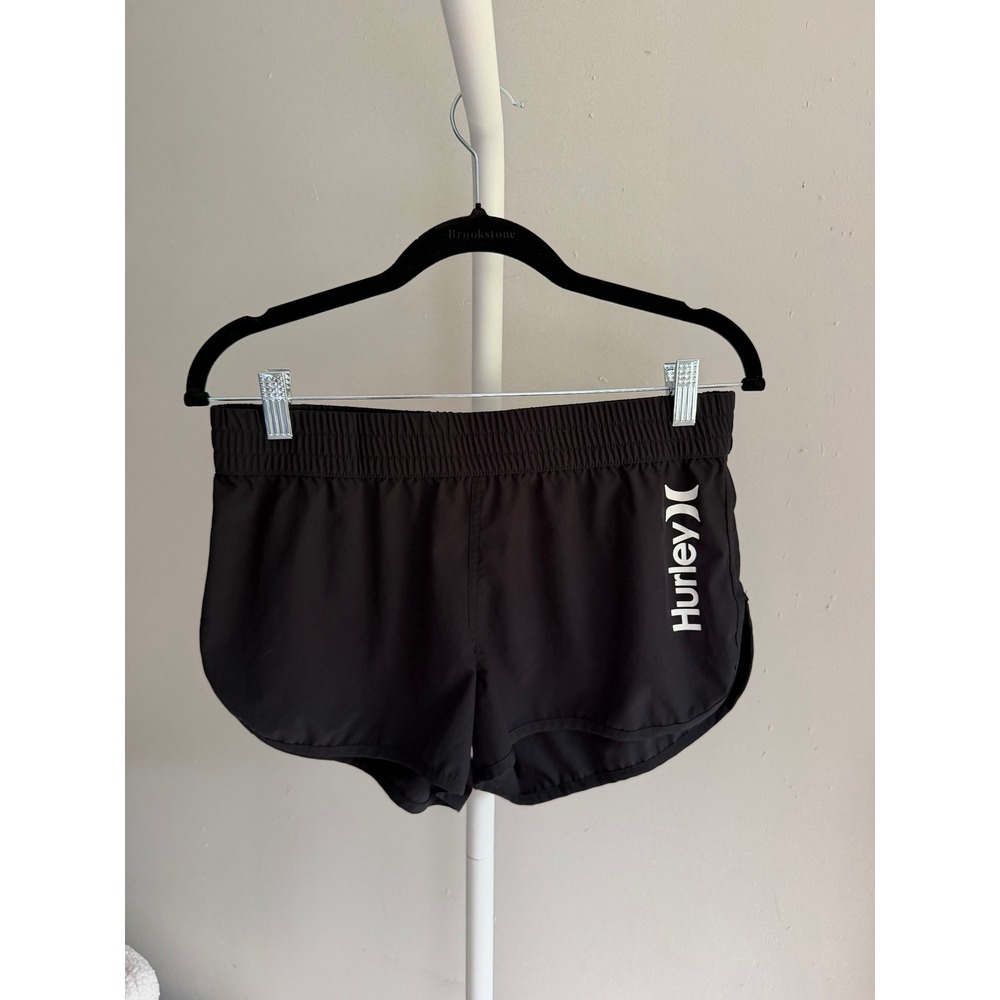 Hurley Board Shorts Women Medium Black Excellent Elastic Waist Surf